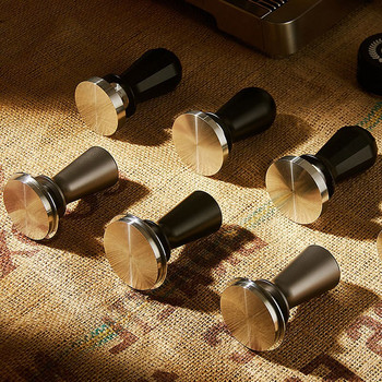 Βαθμονομημένο Tamper πίεσης για καφέ και εσπρέσο - 304 ανοξείδωτο ατσάλι με οριζόντιο εργαλείο βάσης ελατηρίου για Barista 51/53/58 mm