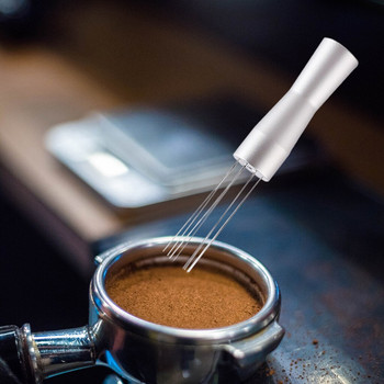 Разпределител за набиване на кафе на прах Бъркалка за еспресо кафе Инструмент за разбъркване Игла за набиване на кафе от неръждаема стомана Нивелир за кафе