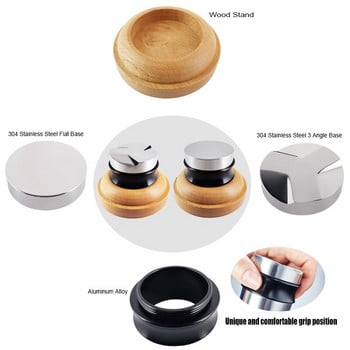 51mm 53mm 58mm 3 Γωνιακή Επίπεδη Βάση Coffee Tamper για μηχανές καφέ Espresso Press Coffee Grinder Cafe Powder Hammer