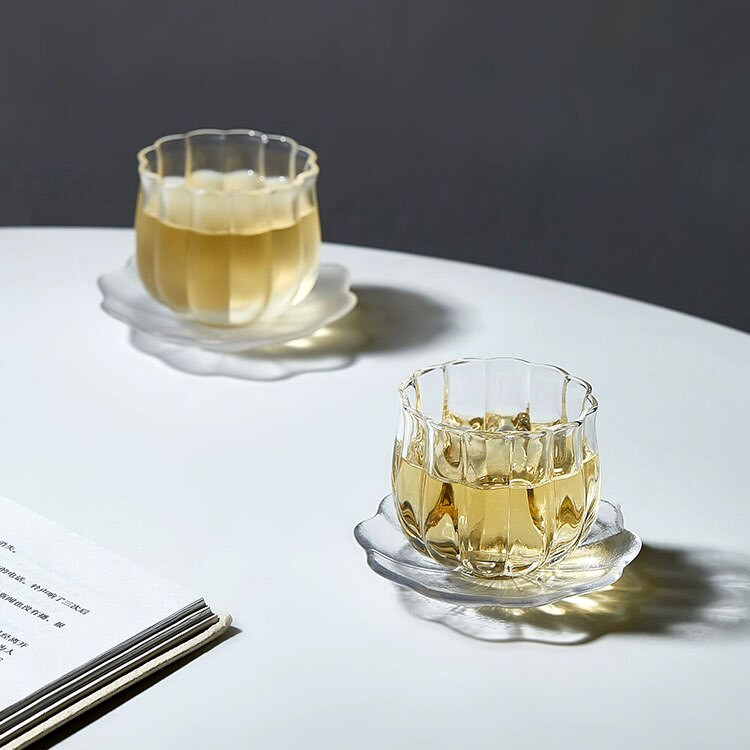 Japán stílusú, kézzel készített üveg mesterpohár lótusz átlátszó kung fu teáscsésze nagy tea arabica kávéscsésze 120 ml-es hideg bögrék