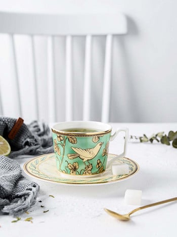 Многократно използваема керамична луксозна чаша за кафе Елегантна сладка чаша за капучино Mate Английски сервиз за чай Порцеланова чаша за кафе Canecas AA50BD