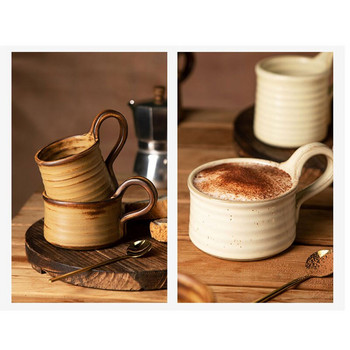 Креативно японско ретро деликатно кафе антична груба керамична чаша високоцветна закуска Персонализирано мляко Керамична чаша Домашен декор