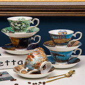 Pictură Van Gogh Set de căni de ceai și farfurii din porcelană fină The Starry Night Art Set de căni de cafea High End Cup Set Gift