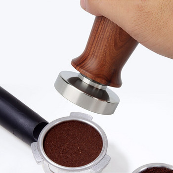 Calibrated Pressure Wood Coffee Tamper Espresso Elastic Powder Compactor 304 Stainless Steel Coffee Powder Hammer 51/53/58mm