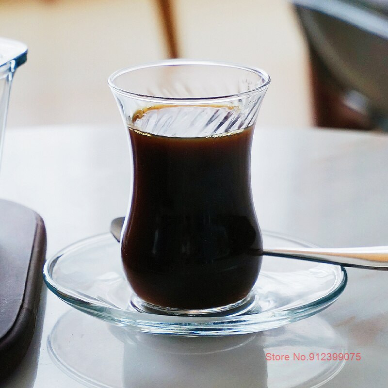 LAV Exquisite Grid Pattern Turcia Ceai de ceai negru Seturi de farfurii Cafea turceasca ESPRESSO SHOT Sticla parfumata Apa de baut Cana de ceai