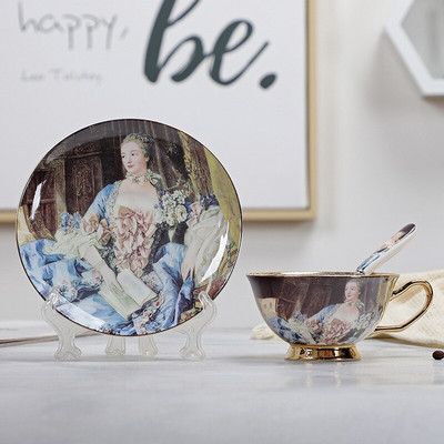 Set de ceai de cafea si farfurii Bone China Ceasuri de ceai de dupa-amiaza clasica avansata regala, ceramica, stil european, lux mic