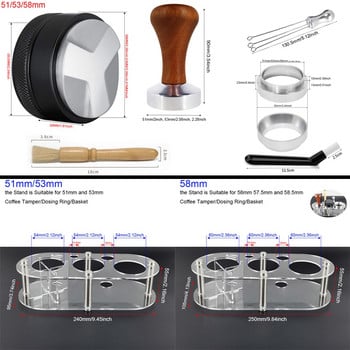 1-7 τεμ. 51mm/53mm/58mm Coffee Tamper Stand Mat Λαστιχένια γωνιακή θήκη Καφετιέρα Tamper Mat Tools Espresso Portafilter Accesorios