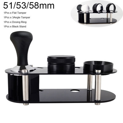1-4db 51/53/58MM állvány+3 szögletű szabotázs+lapos szabotázs+adagológyűrű 304 rozsdamentes acél kávé szabotázs bab Nespresso tartozékok