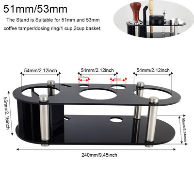 1-4db 51/53/58MM állvány+3 szögletű szabotázs+lapos szabotázs+adagológyűrű 304 rozsdamentes acél kávé szabotázs bab Nespresso tartozékok
