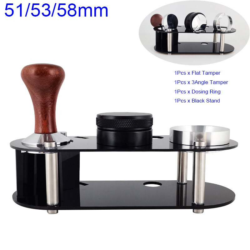 1-4db 51/53/58MM állvány+3 szögletű szabotázs+lapos szabotázs+adagológyűrű 304 rozsdamentes acél kávé szabotázs bab Nespresso tartozékok