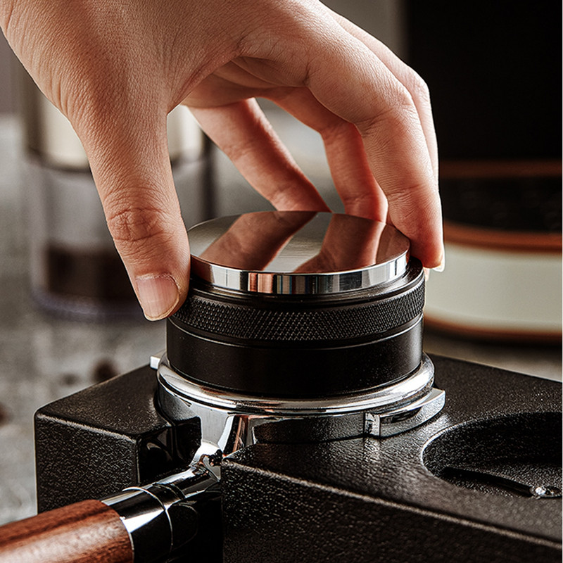 51/53/58/58,5 мм разпределител за кафе от неръждаема стомана, регулируема по височина изравнител за кафе, еспресо, двустранни аксесоари