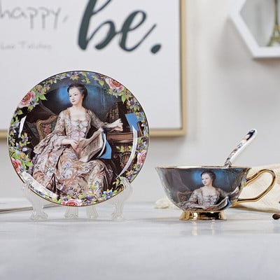 Bone China kávéscsésze és csészealj készlet Advanced Royal Classical délutáni teáscsészék, kerámia