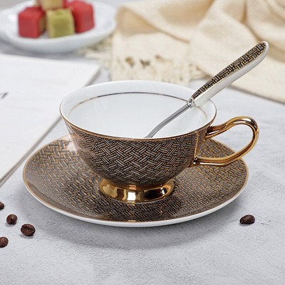Bone China kávéscsésze és csészealj készlet Advanced Royal Classical délutáni teáscsészék, kerámia