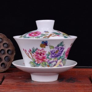 Jingdezhen új színes teástál fedőtál Sancai tál tiszteletteljes teástál kerámia kungfu teásedény