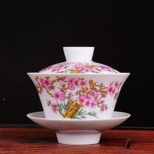 Jingdezhen új színes teástál fedőtál Sancai tál tiszteletteljes teástál kerámia kungfu teásedény