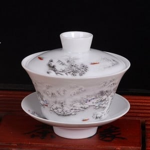Jingdezhen új színes teástál fedőtál Sancai tál tiszteletteljes teástál kerámia kungfu teásedény