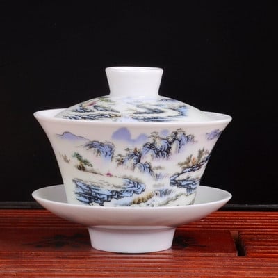 Jingdezhen új színes teástál fedőtál Sancai tál tiszteletteljes teástál kerámia kungfu teásedény