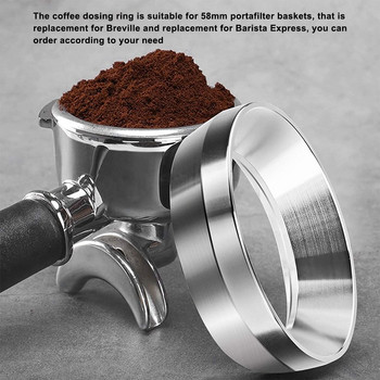 Έξυπνος δακτύλιος δοσομέτρησης από ανοξείδωτο χάλυβα 54mm/58mm Σκόνη καφέ για μπολ για Espresso Barista Breville Portafilter