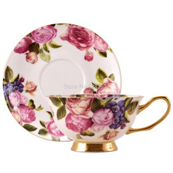 Комплекти чаши за чай от порцелан от костен порцелан Royal Classic Английска висококачествена чаша за чай и чинийка Xicaras Миниатюрна чаша и чинийка II50BYD