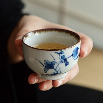 70/90 ml Китайски стил Ръчно рисувана керамична чаша за кафе комплект чинийки комплект чаени чаши Прибори за пиене Китайски порцелан