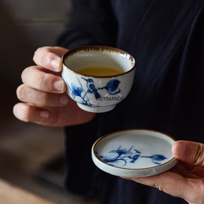 70/90 ml stil chinezesc pictat manual set farfurie ceașcă de cafea din ceramică set de ceai ustensile de băut porțelan din China