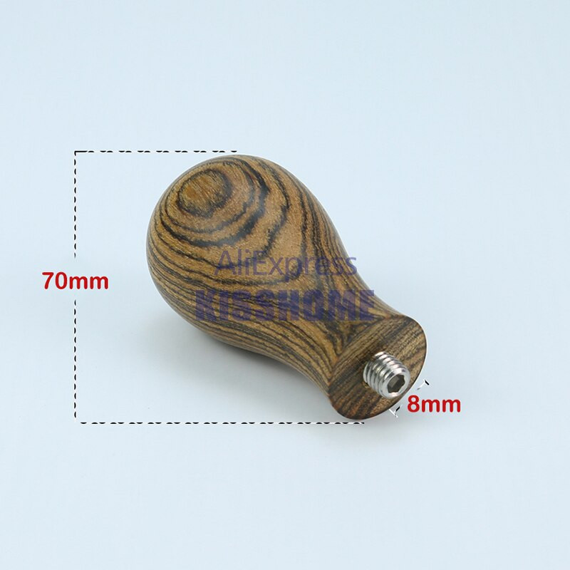 7 tömörfa kávé szabotázs fogantyú alap nélkül, természetes fa szemcsés illatú porkalapács fogantyú 8 mm-es csavaros kávétartozékokkal