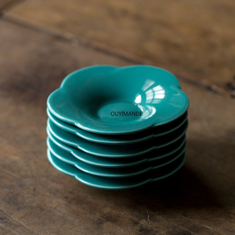 Keramičke zelene šalice za čaj od 30 ml u tradicionalnom kineskom stilu Kineski porculanski setovi šalica za čaj i tanjuriće Tirkizno zelena keramika