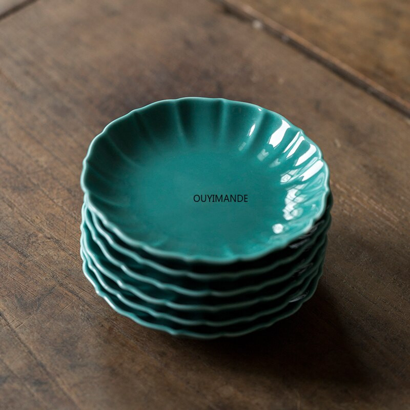 Keramičke zelene šalice za čaj od 30 ml u tradicionalnom kineskom stilu Kineski porculanski setovi šalica za čaj i tanjuriće Tirkizno zelena keramika