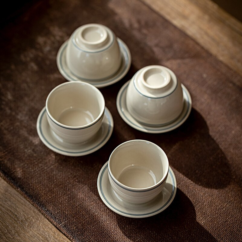 30 ml-es kínai stílusú teáscsésze csészealj készlet kerámia kis teáscsésze készlet porcelán zöld hamumázas teáscsésze