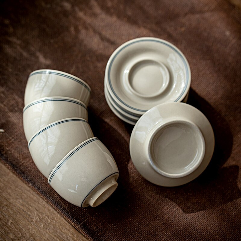 30 ml-es kínai stílusú teáscsésze csészealj készlet kerámia kis teáscsésze készlet porcelán zöld hamumázas teáscsésze