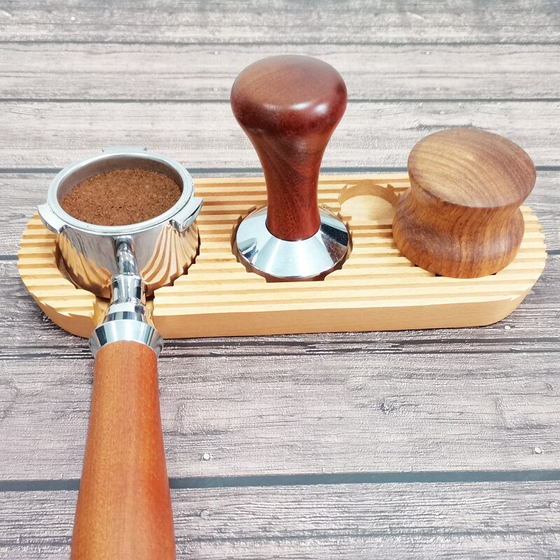 1-4 db 51mm/53mm/58mm 3 szögben állítható kávészabotázs lapos szabotázs Porfilter Intelligens adagolópohár fa kávétartóval