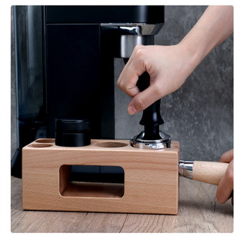 Основа на машината за кафе на прах Дървена кърпа за седалка за съхранение Пудра възглавница за седалка Скоба Държач за набиване на кафе Поддържаща основа