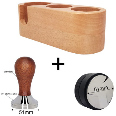 51/58 mm puidust espresso tampermati alus Kohvi tamperid kohvimasin Kohvinõude tugi aluse riiuli tarvikud
