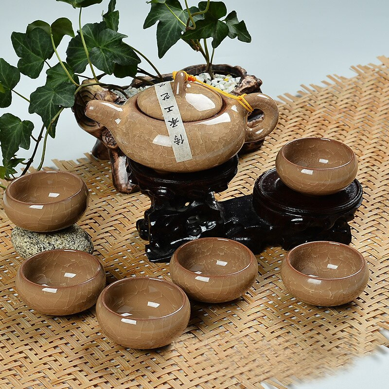 CJ258 Aukštos kokybės 7 vnt / part. China Dehua Spalvingas keraminis puodelis Binglie arbatos puodelis Gražus aplinkos apsauga