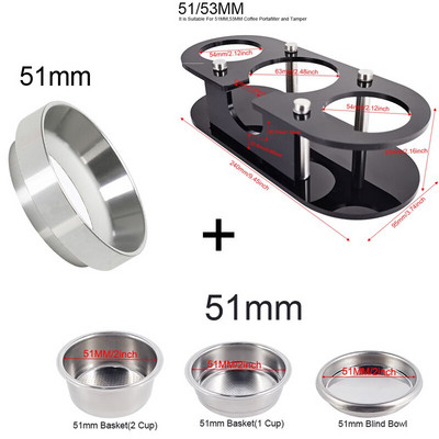 51mm 53mm 58mm Cafe Portafilter Stovas Espreso skirstytuvo kilimėlis Base Stack Barista Įrankiai Priedai Kavos filtro Tamperio laikiklis