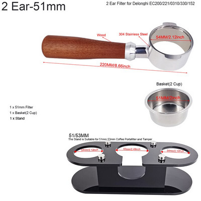 51mm 53mm 58mm Cafe Portafilter Stovas Espreso skirstytuvo kilimėlis Base Stack Barista Įrankiai Priedai Kavos filtro Tamperio laikiklis