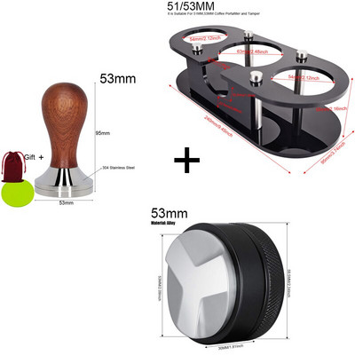 51mm 53mm 58mm Cafe Portafilter Stovas Espreso skirstytuvo kilimėlis Base Stack Barista Įrankiai Priedai Kavos filtro Tamperio laikiklis