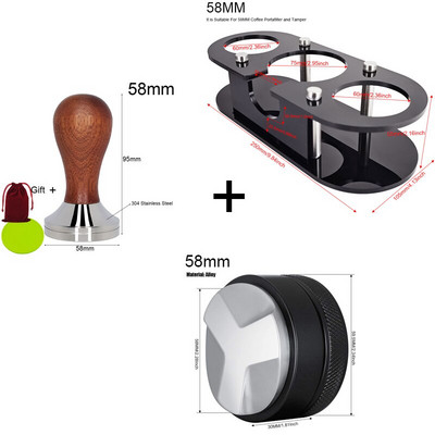 51mm 53mm 58mm Cafe Portafilter Stovas Espreso skirstytuvo kilimėlis Base Stack Barista Įrankiai Priedai Kavos filtro Tamperio laikiklis