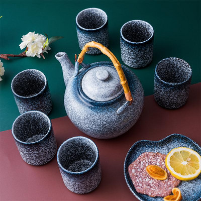 Set de ceai din ceramică Set de ceainic lucrat manual Ceremonia chinezească Cadou bun Ceașă de ceai Gungfu Unic pentru biroul acasă Masă ceașcă de ceai