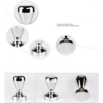 Υλικό ποιότητας τροφίμων 51mm Coffee Barista Espresso Flat Tamper Base Clear Body Αλουμίνιο σφυρί πρέσας καφέ