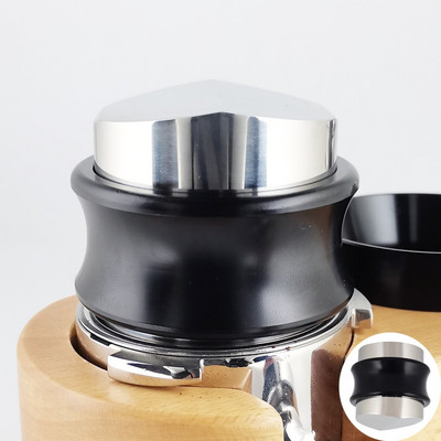 Tamper de cafea dublu din oțel inoxidabil 304, reglabil, 51 mm, cu cap dublu, pentru pulbere de cafea, cu covoraș de silicon și cană de lapte