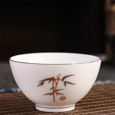 Japoniško stiliaus keraminis arbatos puodelis, baltas porcelianinis Kung Fu Master puodelis, rankomis dažytas biuro gėrimas Kūrybinis mažas Puer arbatos dubuo