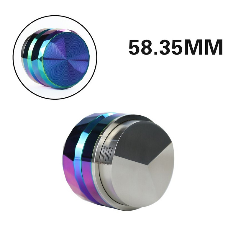 Distribuitor de cafea reglabil colorat de 58,35 mm, ventilator din oțel inoxidabil, ciocan de pulbere espresso, instrument de barista, accesorii pentru cafea