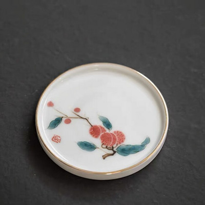 Keraminis rankomis dažytas Lotus Master arbatos puodelis su rankena balto porceliano arbatos puodelis Paprastas kiniškas Kung Fu vandens puodelis biuro gėrimai