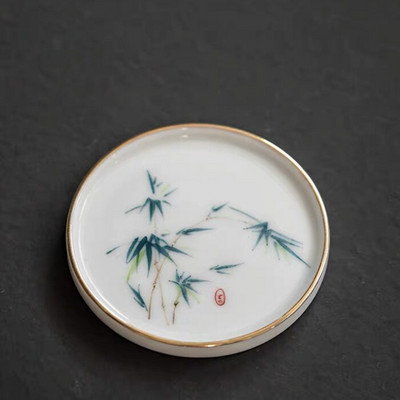 Keraminis rankomis dažytas Lotus Master arbatos puodelis su rankena balto porceliano arbatos puodelis Paprastas kiniškas Kung Fu vandens puodelis biuro gėrimai