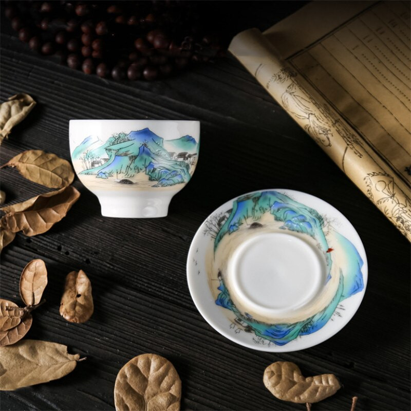 Kerámia kiváló minőségű jade aranyozott ezüst teáscsésze csészealjjal Kreatív porcelán Kung Fu vizes csésze háztartási teástál itatókészlet