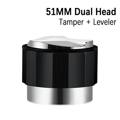 58 mm dviejų galvučių skirstytuvo lygintuvas Kalibruotas espreso tampero slėgio plokščias kavos paskirstymo įrankis nerūdijančio plieno pagrindas