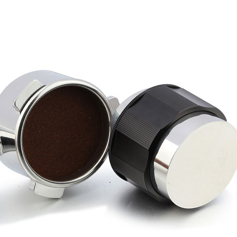 58 mm dviejų galvučių skirstytuvo lygintuvas Kalibruotas espreso tampero slėgio plokščias kavos paskirstymo įrankis nerūdijančio plieno pagrindas