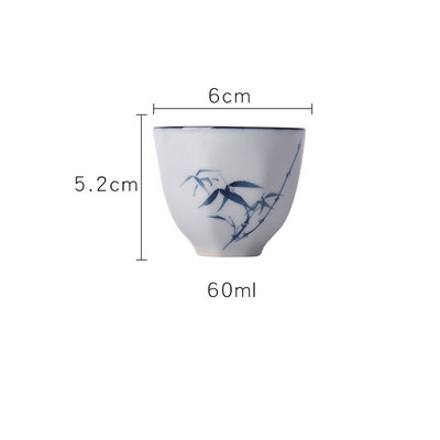 Kínai hagyományos retro teáskészlet 60 ml-es, kézzel festett kerámia kávéscsésze és csészealj készlet porcelán tejes teáscsésze készlet