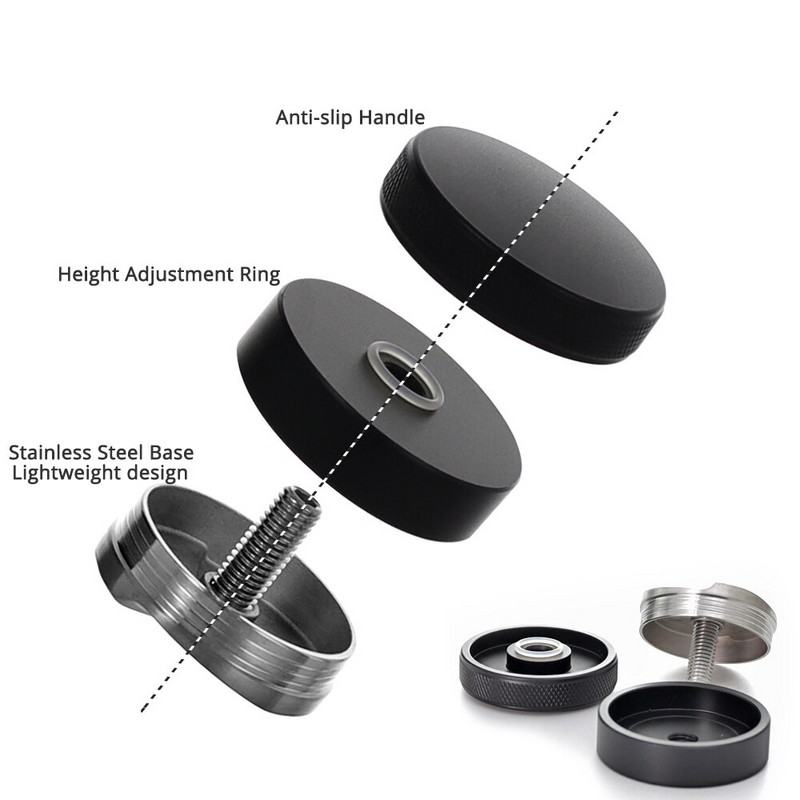 Kavos skirstytuvas, espreso paskirstymo įrankis / lygintuvas, 3 kampų nuolydžiai, reguliuojamas delno maišiklis, tinka 51/53/58 mm baristai